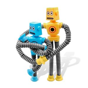 Pop Tubes Robot Toy-Fidget Toy for Boys & Girls,Stress Relief Ensory Toys for Autistic Children,Robot Fidget Toys,Party Favors for Kids 4-8（2Pcs）