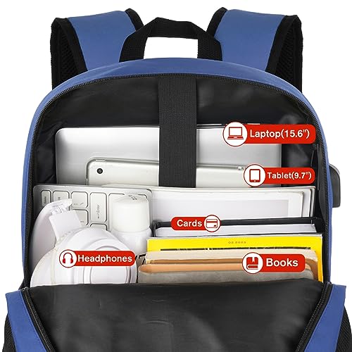 YAMTION School Backpack,Classic Bookbag Men and Teen Boy Schoolbag with USB Charging Port for High School College Office Work Travel