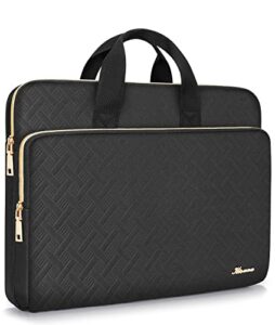 kizuna laptop sleeve case 13 inch computer carrying handbag for 13.6" new macbook air m2/macbook pro 14 m2 pro m1 max/14 lenovo thinkpad x1 carbon/yoga c740 s740 c930/14 ideapad flex 5i /asus, black