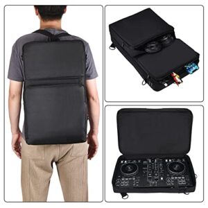 AZTOPA Travel Carrying Case Fits DDJ-FLX4 Controller, Protector Bag Backpack Compatible with Pioneer DDJ-SB3 DDJ-400 DDJ-FLX5 DJ Controller - Padded Shock-absorbing Material, Enhanced Protection