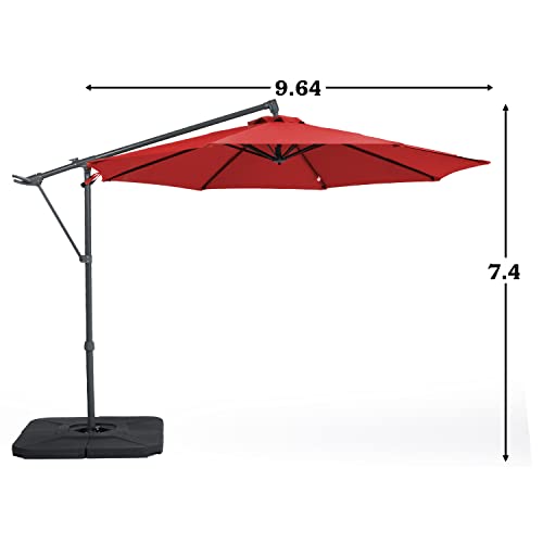 BPS Patio 10FT Off-set Hanging Umbrella Aluminum Cantilever Umbrella,Waterproof UV Protection Outdoor Umbrella with Ventilation for Backyard/Garden