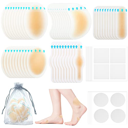 Mepase 120 Pcs Blister Bandages for Heels Toes Dancer Dots Water Resistant Gel Blister Pads Hydrogel Patches New Shoes Blister Prevention Supplies