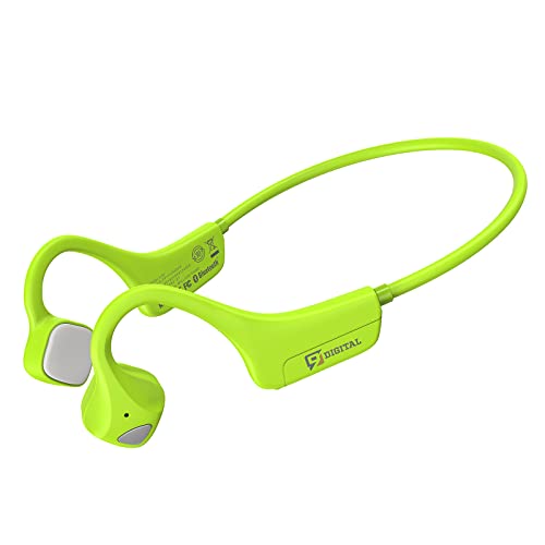 9 DIGITAL Bone Conduction Headphones Bluetooth Wireless, Open Ear Headphones with Built-in Mic,Sweat Resistant Waterproof Sports Earphones for Running and Workouts、Riding