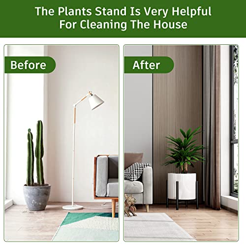 2 PACK Black Metal Adjustable Plant Stand for Indoor Plants, Rustproof Iron Mid Century Plant Stand suitable for outdoor, Boho Plant Stand Holder Balcony Fits 8-12 INCH Pots for Living Room