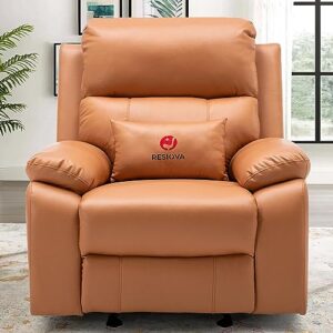 resiova Recliner Rocking Chair for Adults and Nursery,Oversized Home Theater Seating with Lumbar Support and Skin-Friendly Fabric,Lazyboy Sofa for Living Room/Bedroom,Orange