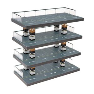 esquirla 1/64 model car display show case with parking lot scene, car garage display case display stand for toy cars model, sports car