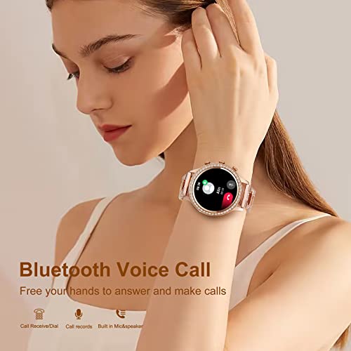 JENYNG Smart Watches for Women (Answer/Make Call) for Android iOS Phones 1.32" HD Full Touch Screen Fitness Tracker Heart Rate Sleep Monitoring AI Voice Control Pedometer Waterproof