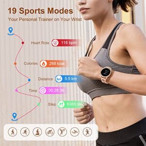 JENYNG Smart Watches for Women (Answer/Make Call) for Android iOS Phones 1.32" HD Full Touch Screen Fitness Tracker Heart Rate Sleep Monitoring AI Voice Control Pedometer Waterproof