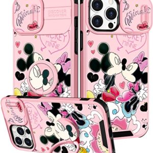 oqpa for iPhone 14 Pro Max Case Cute Cartoon Phone Case with Camera Cover+Ring Stand for 14 ProMax for Women Girly Cool Boy Kawaii Funny Case for Apple iPhone 14 Pro Max 6.7", Minn Micki