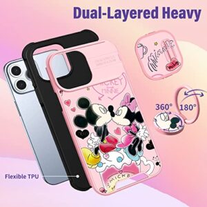 oqpa for iPhone 14 Pro Max Case Cute Cartoon Phone Case with Camera Cover+Ring Stand for 14 ProMax for Women Girly Cool Boy Kawaii Funny Case for Apple iPhone 14 Pro Max 6.7", Minn Micki