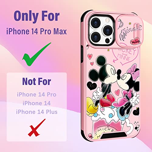 oqpa for iPhone 14 Pro Max Case Cute Cartoon Phone Case with Camera Cover+Ring Stand for 14 ProMax for Women Girly Cool Boy Kawaii Funny Case for Apple iPhone 14 Pro Max 6.7", Minn Micki