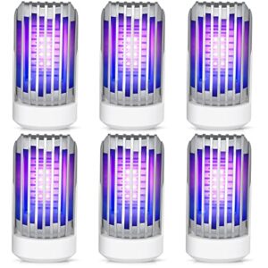 qualirey 6 pack mosquito zapper indoor bug zapper electronic mosquito insect fly traps for indoors fruit fly killer mosquito zapper with purple led light for outdoor living room home patio kitchen