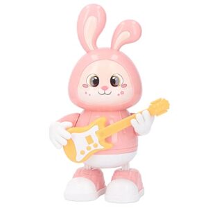 jerss Dancing Bunny Model ABS Robot Exquisite Dancing Bunny Model Electric Sound for Kids Party (Pink)