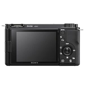 Sony ZV-E10 Mirrorless Camera with 16-50mm Lens 2pcs 64GB Memory + Case+ Tripod + Steady Grip Pod + Filters + Macro + 2X Lens + 2X Batteries + More (34pc Bundle) (Renewed)