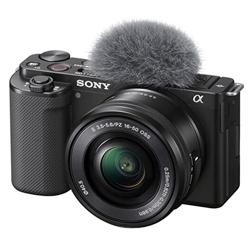 Sony ZV-E10 Mirrorless Camera with 16-50mm Lens 2pcs 64GB Memory + Case+ Tripod + Steady Grip Pod + Filters + Macro + 2X Lens + 2X Batteries + More (34pc Bundle) (Renewed)