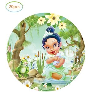 Tiana Birthday Party Supplies, Include 20 Plates and 20 Napkins, for Princess Tiana Birthday Baby Shower Party Decorations