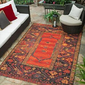 Unique Loom Outdoor Tribal Collection Area Rug - Quepos (6' 1" x 9' Rectangle, Multi/Black)