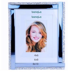 banqle crystal glass picture frames, photo frames display for wall or tabletop, present photos 4x6 6x8 and 8x10 inches (crystal)