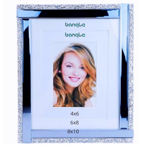 BANQLE Crystal Glass Picture Frames, Photo Frames Display for Wall or Tabletop, Present Photos 4x6 6x8 and 8x10 inches (Crystal)