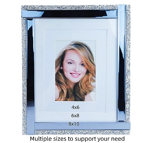 BANQLE Crystal Glass Picture Frames, Photo Frames Display for Wall or Tabletop, Present Photos 4x6 6x8 and 8x10 inches (Crystal)