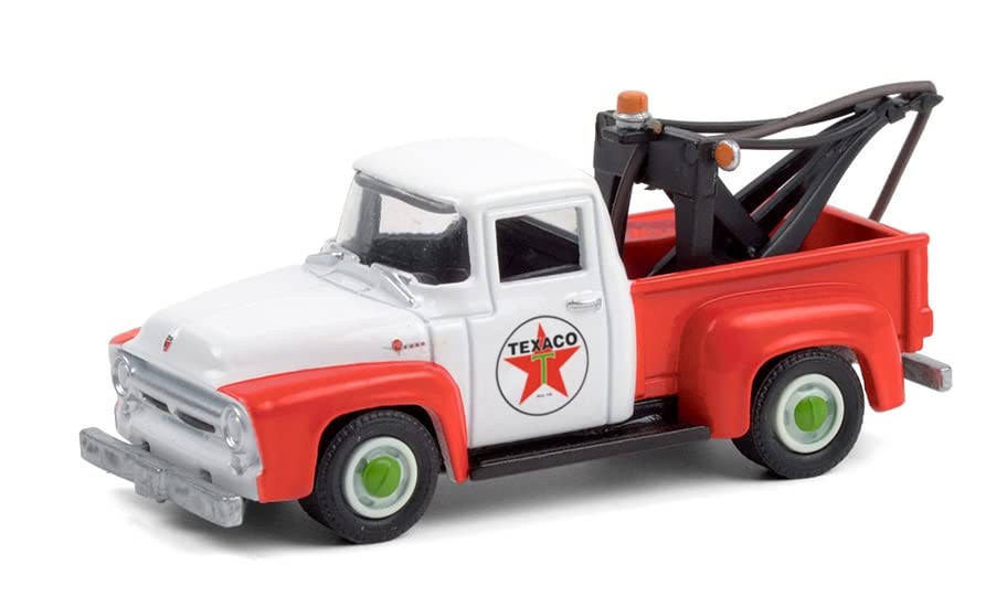 Greenlight 41120-B Running on Empty Series 12-1956 F-100 Tow Truck - Tex a co Filling Station Wrecker 1/64 Scale Diecast