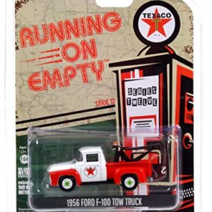 Greenlight 41120-B Running on Empty Series 12-1956 F-100 Tow Truck - Tex a co Filling Station Wrecker 1/64 Scale Diecast