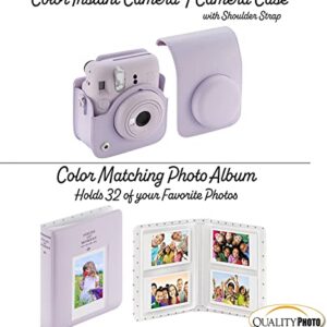 Fujifilm Instax Mini 12 Instant Camera with Case, 20 Fujifilm Prints, Decoration Stickers, Frames, Photo Album and More Accessories (Lilac Purple)