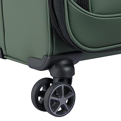 DELSEY Paris Sky Lite Softside Expandable Luggage with Spinner Wheels, Green, Checked-Medium 24 Inch