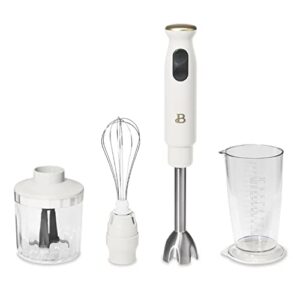 beautiful immersion blender with 500ml chopper and 700ml measuring cup, by drew barrymore (white icing)