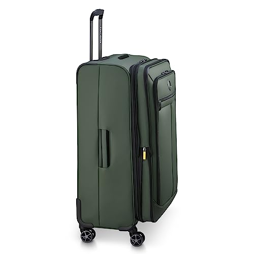 DELSEY Paris Sky Lite Softside Expandable Luggage with Spinner Wheels, Green, Checked-Large 28 Inch