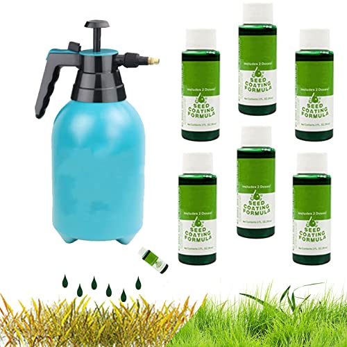 Hot Liquid Seeding Grass Lawn Green Spray Device Seed Care Watering Set, Seed Spray Liquid, Lawn Patch Seed Sprayer, Green Grass Paint for Lawn (6 Set)