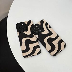 Ownest Compatible with iPhone 13 Mini Case with Fashion Simple Cute Zebra Stripes Pattern Case for Women Girls Soft Silicone Protection Case for iPhone 13 Mini-Black