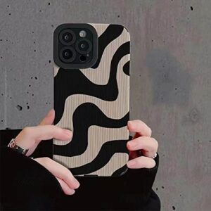 Ownest Compatible with iPhone 13 Mini Case with Fashion Simple Cute Zebra Stripes Pattern Case for Women Girls Soft Silicone Protection Case for iPhone 13 Mini-Black