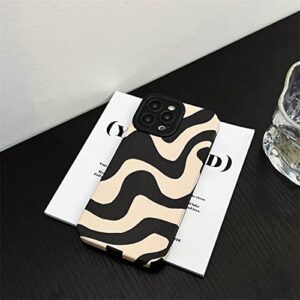 Ownest Compatible with iPhone 13 Mini Case with Fashion Simple Cute Zebra Stripes Pattern Case for Women Girls Soft Silicone Protection Case for iPhone 13 Mini-Black