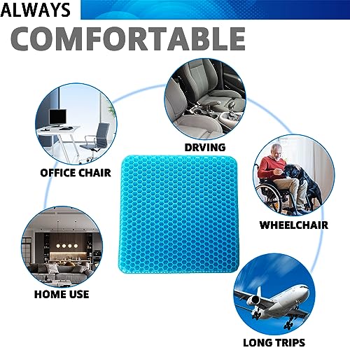 EVEME Large Gel Enhanced Seat Cushion with Non-Slip Cover,seat Cushion for Desk Chair, Cooling seat Cushion,Wheelchair Seat Cushions,for Office Chair Car Seat Cushion Student seat.Soft & Breathable