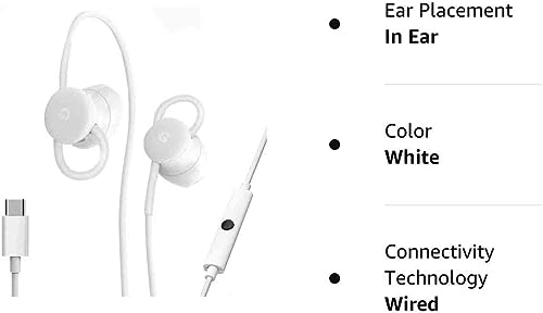 UrbanX USB-C Wired Digital Earbud Headset Compatible with Google Pixel Phones and All Other Type C Audio Jack Phones – White