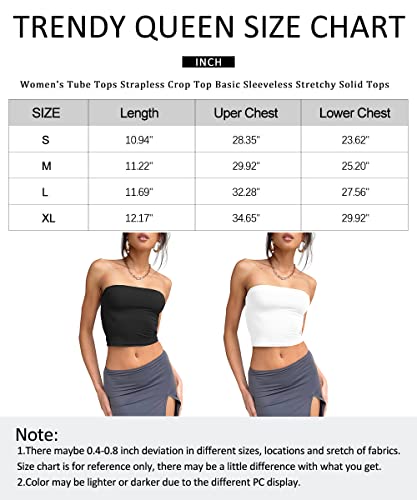 Trendy Queen Strapless Tops for Women Sexy Tube Bandeau Basic Backless Crop Tops Cute Summer Outfits 2023 Sleeveless Slim Fit Stretchy Y2k Shirts Teen Girls Red