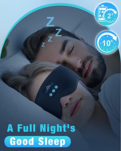 Sleep Headphones Bluetooth Headband Headphones for Sleeping - 10Hrs Sleeping Headphones for Side Sleepers, Bluetooth Sleep Mask Sleep Earbuds, Birthday Christmas Stocking Stuffers Tech Gifts Men Women