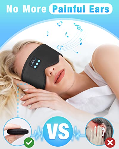 Sleep Headphones Bluetooth Headband Headphones for Sleeping - 10Hrs Sleeping Headphones for Side Sleepers, Bluetooth Sleep Mask Sleep Earbuds, Birthday Christmas Stocking Stuffers Tech Gifts Men Women