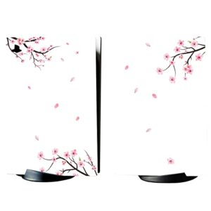 PlayVital Falling Cherry Blossom Full Set Skin Decal for ps5 Console Digital Edition, Sticker Vinyl Decal Cover for ps5 Controller & Charging Station & Headset & Media Remote