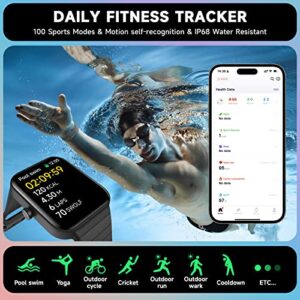 VRPEFIT Smart Watch for Men Women, Bluetooth 5.3 Calling Alexa Built in, 1.8" Activity Fitness Tracker for iPhone Android Phones, Heart Rate Blood Oxygen(SPO2) Sleep Monitor, IP68 Waterproof