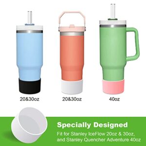 2Pack Silicone Boot for Stanley Quencher Adventure 40oz &Stanley 30oz 20oz, Reduces Cup Noise Scratches Silicone Cover Compatible with Stanley Tumbler (Military Green+Dark Blue)