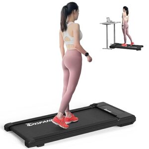 under desk treadmill dispank 2 in 1 walking pad, walking treadmill for home and office, small treadmill installation-free with remote control and large led dispaly for jogging and running