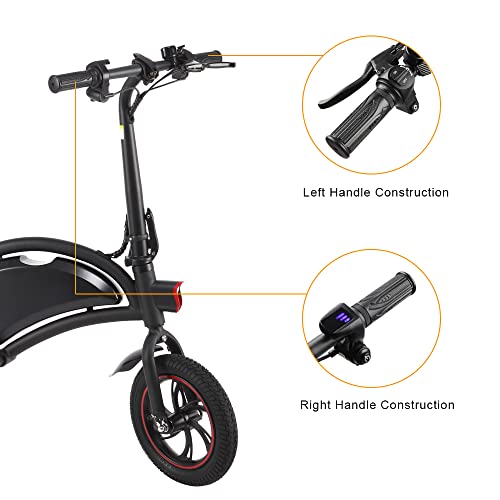 Winado Foldable Electric Bike, 12" Wheels 250W Ebike with Rechargeable Battery, Power Display and LED Headlight, Safe Commuter Ride for Adults and Teens