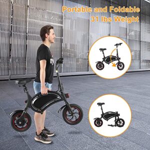 Winado Foldable Electric Bike, 12" Wheels 250W Ebike with Rechargeable Battery, Power Display and LED Headlight, Safe Commuter Ride for Adults and Teens