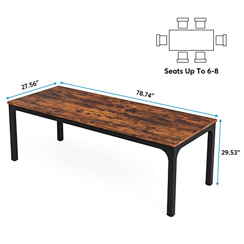 Tribesigns Dining Table for 6-8 Person, 78 inch Long Rectangular Kitchen Dining Table for Living Room and Dining Room, 78.7 x 27.5 x 29.5 Inches(Only Table)