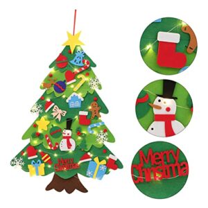 Felt Christmas Tree Nativity Decorations Kids DIY Felt Tree Xmas Tree Ornaments Felt Xmas Tree Table Christmas Tree Xmas Tree Figurines Hand Decor Wooden do it Yourself 3D