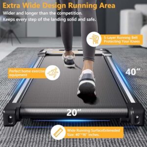 AIRHOT Under Desk Treadmill, Walking Pad 2 in 1 for Walking and Jogging, Portable Walking Treadmill with Remote Control Lanyard for Home/Office, 2.5HP Low-Noise Desk Treadmill in LED Display