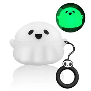 compatible with airpods pro/pro 2nd generation case cover, cute luminous 3d soft silicone ghost case designed for apple air pods pro and pro 2 for men women