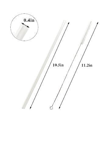 Replacement Straws for Stanley 40oz Tumbler,Plastic Clear Reusable Straw for Stanley Adventure Quencher Travel Tumbler, with Cleaning Brush for Stanley Cup